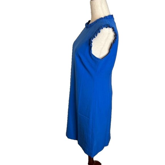J.Crew $118 Ruffleneck Suit Dress in Blue Size 4 BF465 - Picture 2 of 6